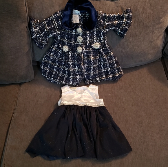 2 for $30 Blueberry Gold Infant Dress & Petticoat - Picture 1 of 2